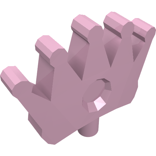 Lego Headwear Accessory Crown / Tiara with 5 Points and Pin / Bright Pink
