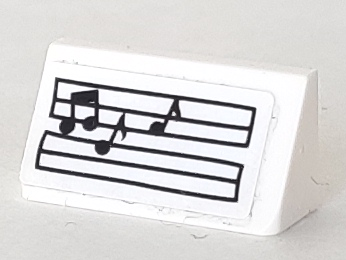 Lego Slope 30 1 x 2 x 2/3 with Music Notes / Musical Score Pattern (Sticker) - Set 71006