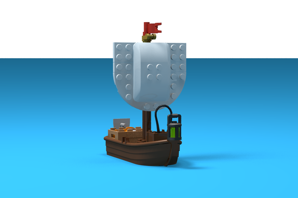 Lego small medieval fishing boat