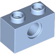 Lego Technic Brick 1 x 2 [1 Pin Hole] / Bright Light Blue