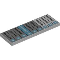 Lego Tile 2 x 6 with Grey, Azure, White MEARSK Shipping Containers Print / Light Bluish Gray