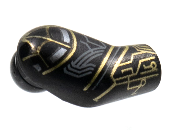 Lego Arm, Right with Gold and Dark Bluish Gray Circuitry Pattern / Black