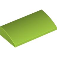 Lego Brick Curved 2 x 4 x 2/3 No Studs, with Bottom Tubes / Lime