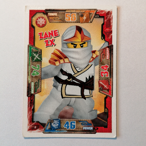 Lego Trading Card, Ninjago Game Series 1 [German] - 8 Zane ZX