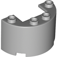 Lego Cylinder Half 2 x 4 x 2 with 1 x 2 Cutout / Light Bluish Gray