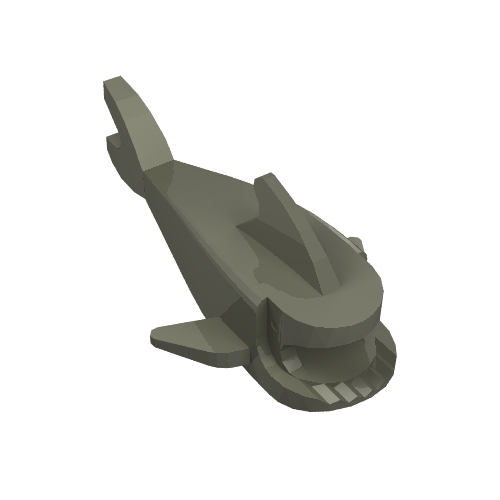 Lego Animal Body Part, Shark Body, without Bottom Tube / Dark Gray