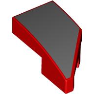 Lego Brick Wedged, Curved 2 x 1 with Stud Notch Left with Dark Bluish Grey Surface Print