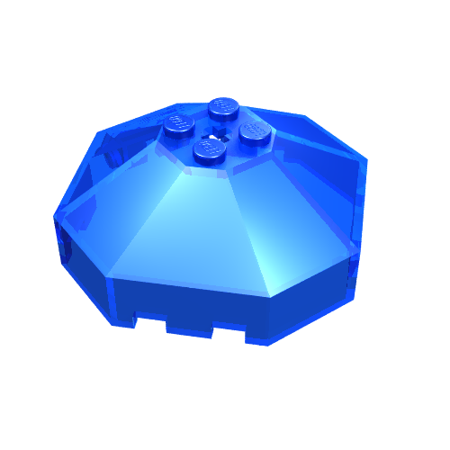 Lego Windscreen 6 x 6 Octagonal Canopy with Axle hole / Trans-Dark Blue