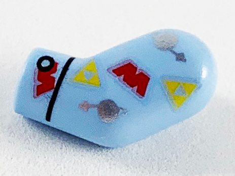 Lego Arm, Left with Space Themes Logos Pattern / Bright Light Blue