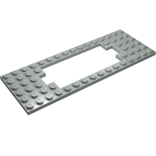 Lego Plate Special 6 x 16 with Motor Opening Narrow / Light Gray