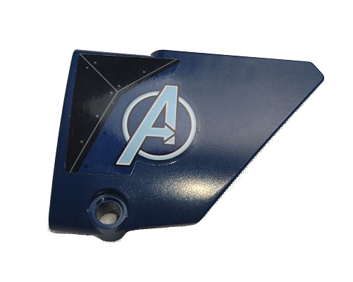 Lego Technic, Panel Fairing #14 Large Short Smooth, Side B with Black Hull Plates and Avengers Logo Pattern (Sticker) - Set 76126