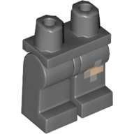 Lego Hips and Dark Bluish Gray Legs with Pixelated Light Bluish Gray / Nougat Squares / Dark Bluish Gray