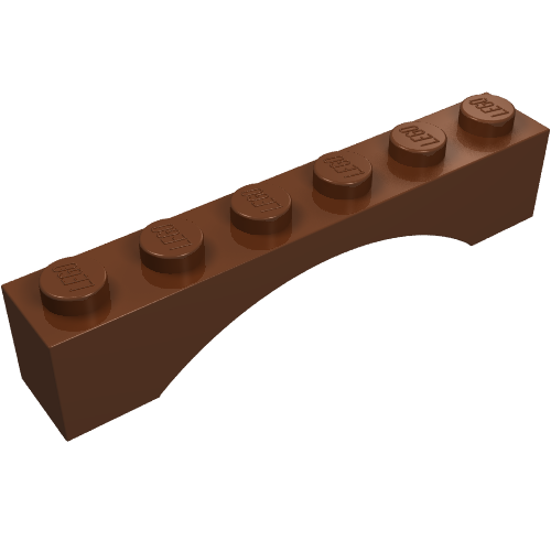 Lego Brick Arch 1 x 6 / Reddish Brown