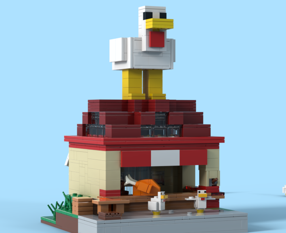 Lego Lava chicken from the mincraft movie