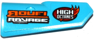 Lego Technic, Panel Fairing #21 Very Small Smooth, Side B with 'ROUFI RAVAGE' and 'HIGH OCTANES' Pattern (Sticker) - Set 42050