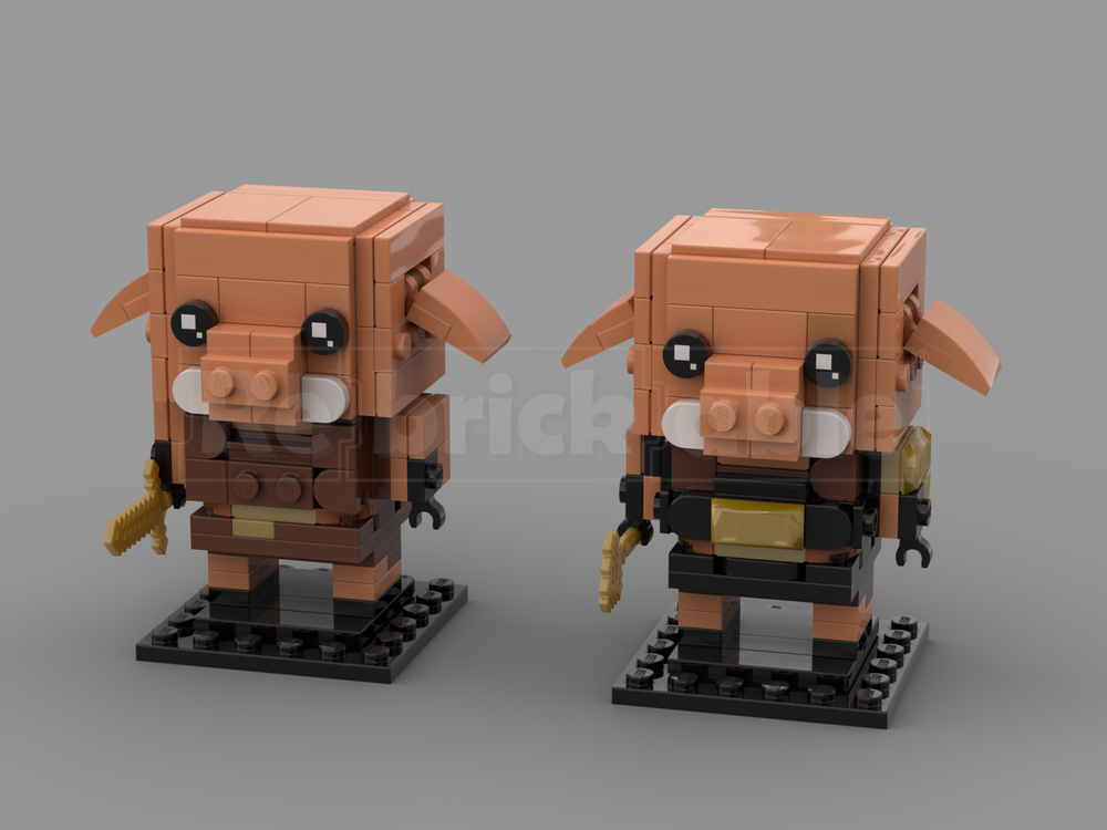 Lego Piglin and Piglin Brute Brickheadz