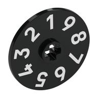 Lego Technic Disc 3 x 3 with White '1 2 3 4 5 6 7 8 9' Print / Black