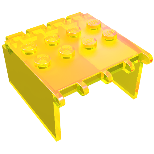 Lego Windscreen 4 x 4 x 2 Canopy Extender, Hinge / Trans-Yellow