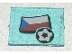 Lego Glass for Window 1 x 4 x 3 with Flag of Czech Republic and Soccer Ball Pattern (Sticker) - Set 3404 / Trans-Light Blue