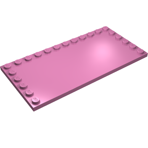 Lego Plate Special 6 x 12 with Studs on 3 Edges / Dark Pink