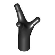 Lego Bar 1L / Stem with 3 Sprouts/Prongs / Black