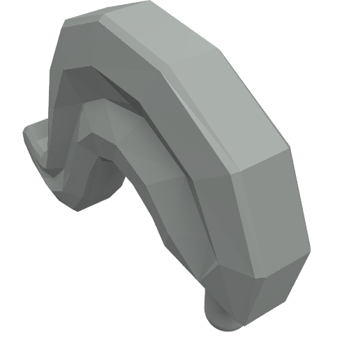 Lego Headwear Accessory Plume / Feather Large with Pin / Light Gray