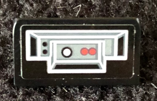 Lego Slope 30 1 x 2 x 2/3 with Control Panel with Black and Red Buttons Pattern Model Left Side (Sticker) - Set 75291