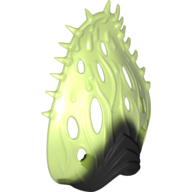 Lego Large Figure Creature Cocoon Petal with Black Base Pattern / Trans-Bright Green
