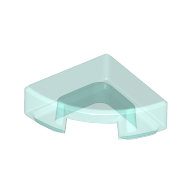 Lego Tile Round 1 x 1 Quarter / Trans-Light Blue