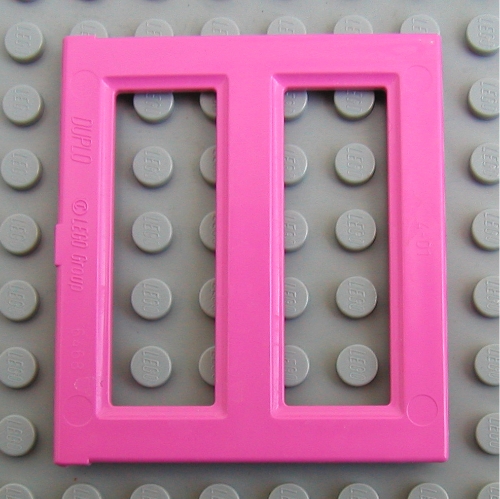 Lego Duplo Door / Window Pane 1 x 3 x 4 / Medium Dark Pink