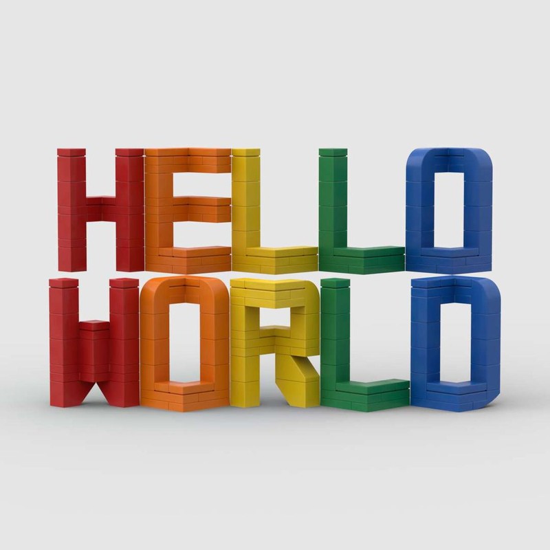 Lego 3D Letter Word: HELLO WORLD