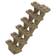 Lego Stairs 7 x 4 x 6 Straight Open / Dark Tan