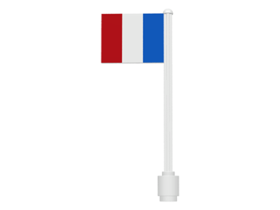 Lego Flag on Flagpole, Straight with France Pattern (Stickers)