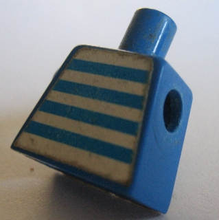 Lego Torso Idea Book 6000 Bill with Blue and White Stripes Pattern (Sticker) / Blue