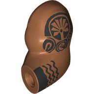 Lego Bigfig Arm, Left with Black Hawaiian Tattoos Print (Maui)