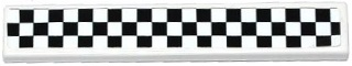 Lego Tile 1 x 6 with Black Checkered Pattern (Sticker) - Set 75912 / White