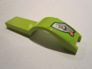 Lego Vehicle, Mudguard 1 x 4 1/2 with Silver Headlights on Lime Background Pattern Model Right Side (Sticker) - Set 8663 / Lime