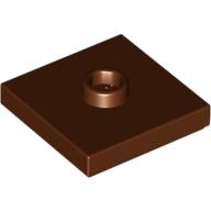 Lego Plate Special 2 x 2 with Groove and Center Stud (Jumper) / Reddish Brown