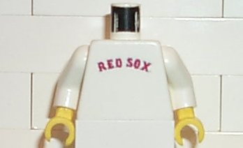 Lego Torso 'RED SOX' Baseball Jersey Pattern / White Arms / Yellow Hands