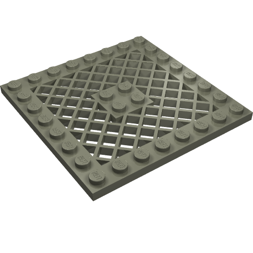 Lego Plate Special 8 x 8 with Grille [No Hole in Center] / Dark Gray
