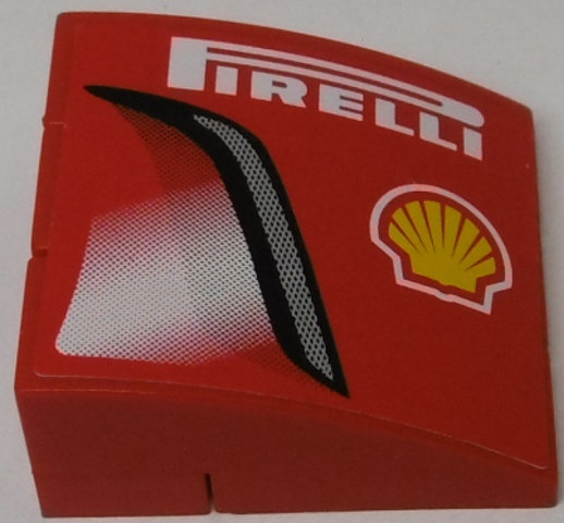 Lego Stickered Assembly 3 x 3 x 1 with 'PIRELLI', Shell Logo and Intake Pattern Model Right Side (Sticker) - Set 8143