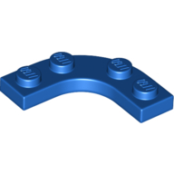 Lego Plate Round Corner 3 x 3 with 2 x 2 Round Cutout / Blue
