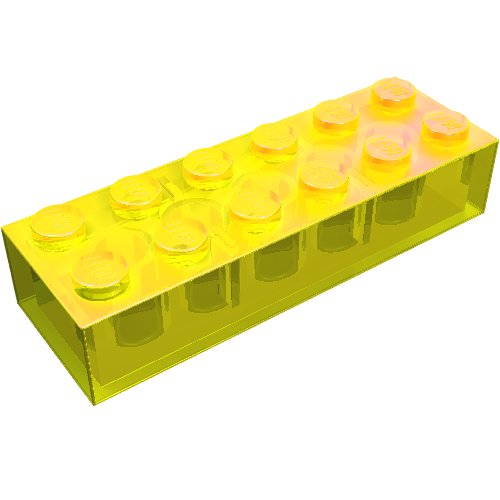 Lego Brick 2 x 6 / Trans-Yellow