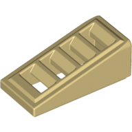 Lego Brick Sloped 18° 2 x 1 x 2/3 with 4 Slots / Grate / Tan