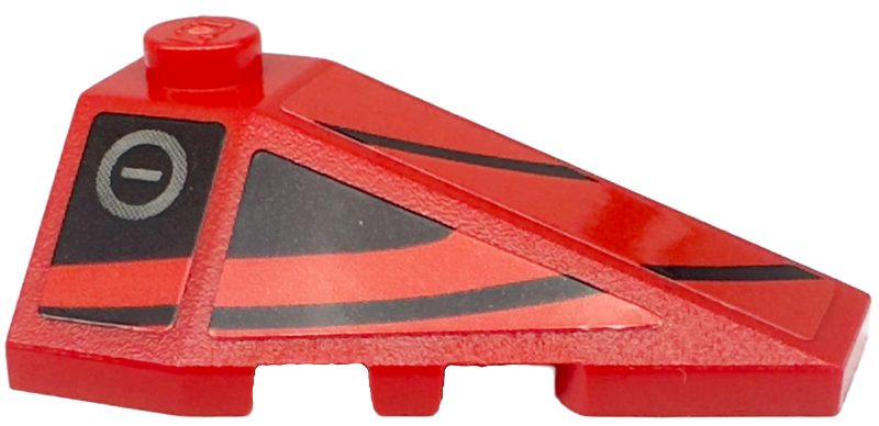 Lego Wedge 4 x 2 Triple Right with Black Stripes and Fuel Filler Cap Pattern (Stickers) - Set 76916