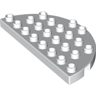 Lego Duplo Plate Round 4 x 8 Semi-Circle / White