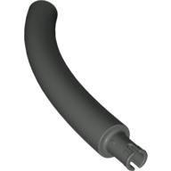 Lego Animal Body Part / Plant, Tail / Neck / Branch / Trunk, Middle Section with Pin, Round Pin Hole / Dark Gray