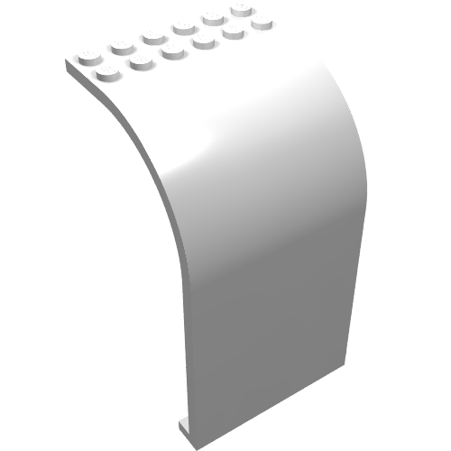 Lego Panel 6 x 6 x 9 Curved Top / White