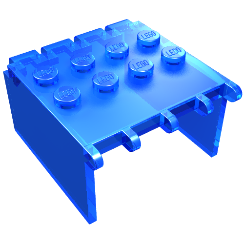 Lego Windscreen 4 x 4 x 2 Canopy Extender, Hinge / Trans-Dark Blue