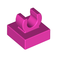 Lego Tile Special 1 x 1 with Clip with Rounded Edges / Dark Pink